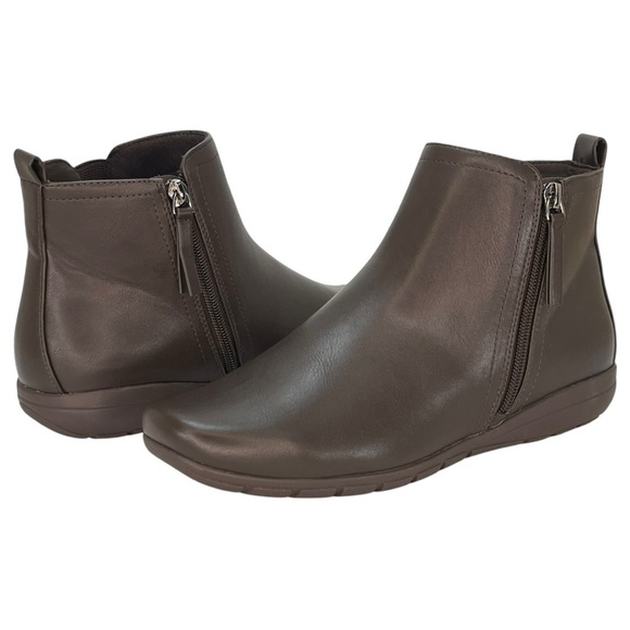 Easy Spirit Aleena3 Dark Brown Faux Leather Womens Booties Size 9M - Picture 2 of 11